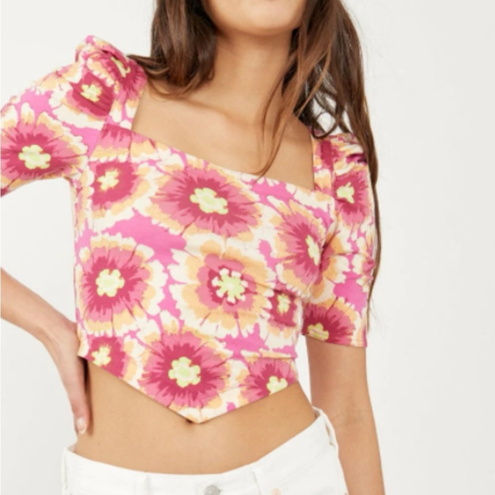 NWT Free People Give Me More Top in Vibrant Colorful Pop Combo Womens size Small